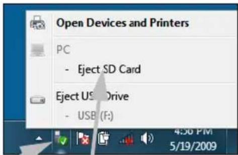 PACKARD BELL EasyNote NX - Removing a card from an External Card Reader - 1