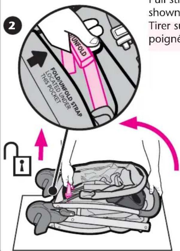 GRACO FastAction Fold - To Open Stroller • Ouvrir la poussette - 2