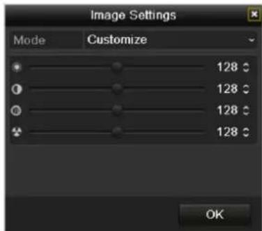 Image Settings Mode Customize 128 °C 128 °C 128 °C 128 °C OK