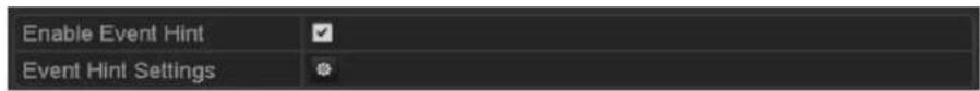 Enable Event Hint Event Hint Settings