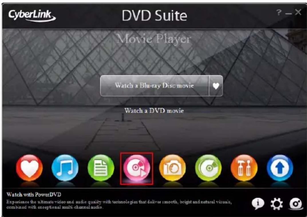 CyberLink DVD Suite Movie Player Watch a Blu-ray Disc movie Watch a DVD movie Watch with PowerDVD Experience the ultimate video and audio quality with technologies that deliver smooth, bright and natural visuals, combined with exceptional multi-channel audio.