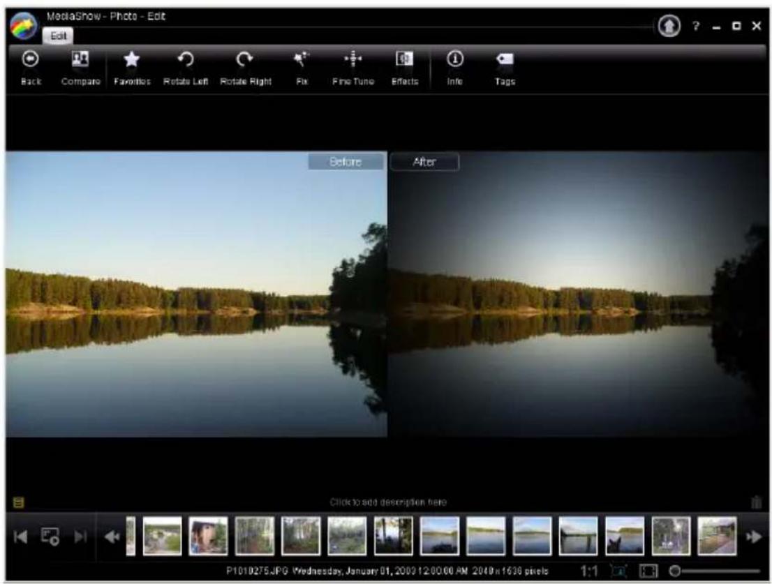 MediaShow - Photo - Edit Edit Back Compare Favorites Rotate Left Rotate Right Pix Fine Tune Effects Info Tags Before After Click to add description here P1010275.JPG Wednesday, January 01, 2009 12:00:00 AM 2018x1638 pixels 1:1