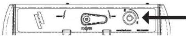 Technical diagram of a device rear panel with labeled ports and directional arrows indicating movement or flow.