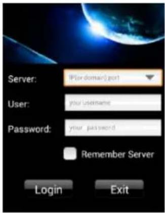 Server: IP(or domain) port User: your username Password: your password Remember Server Login Exit
