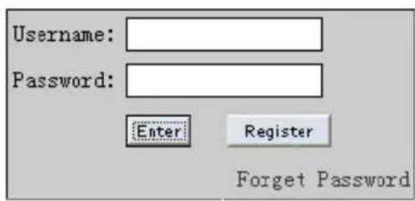 Username: Password: Enter Register Forget Password