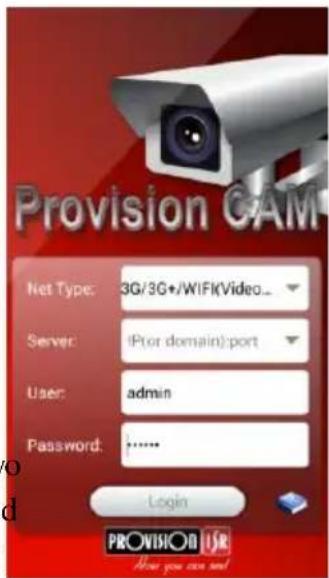 Provision CAM Net Type: 3G/3G+/WIFK(Video... Server: IP(tor domain):port User: admin Password: +...... Login PROVISION URL How you can send