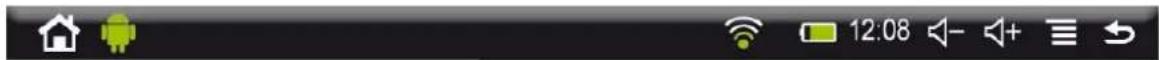 Screenshot of a mobile app status bar with icons for home, Android, and Wi-Fi signals