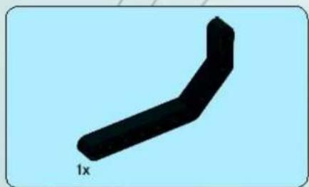 3D black L-shaped object with label '1x' on light blue background (no other text or symbols)