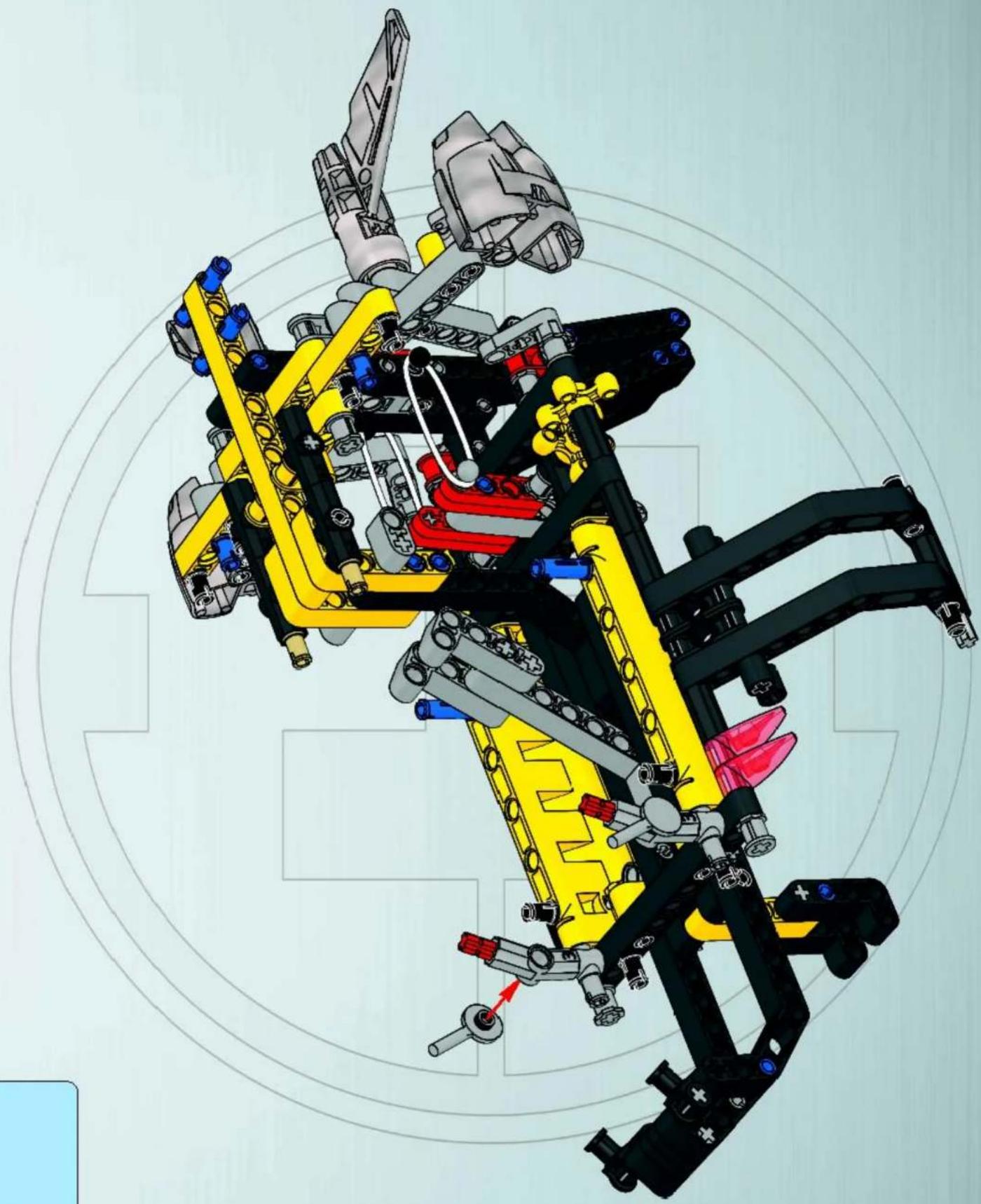3D mechanical assembly diagram showing interconnected components with no visible text or symbols