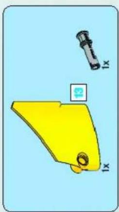 Yellow 3D mechanical part with a cylindrical component and circular hole, shown against a light blue background (no text or symbols)