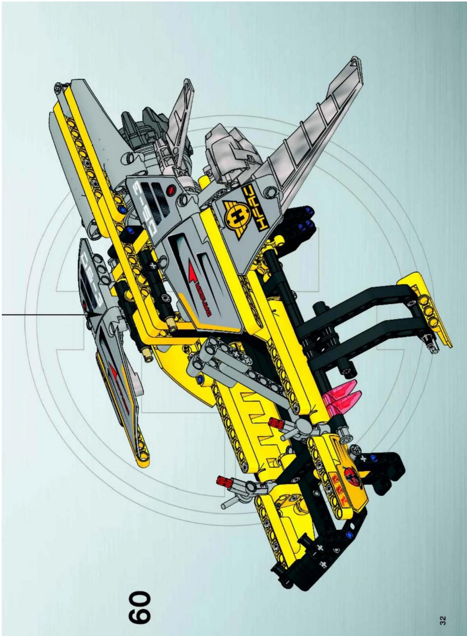 3D CAD model of a yellow and gray robotic device with mechanical components, shown in perspective view against a light blue background (no text or symbols)