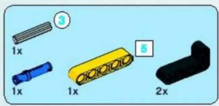 Technical diagram of a robotic arm with numbered components and assembly steps, including highlighted parts and directional arrows.