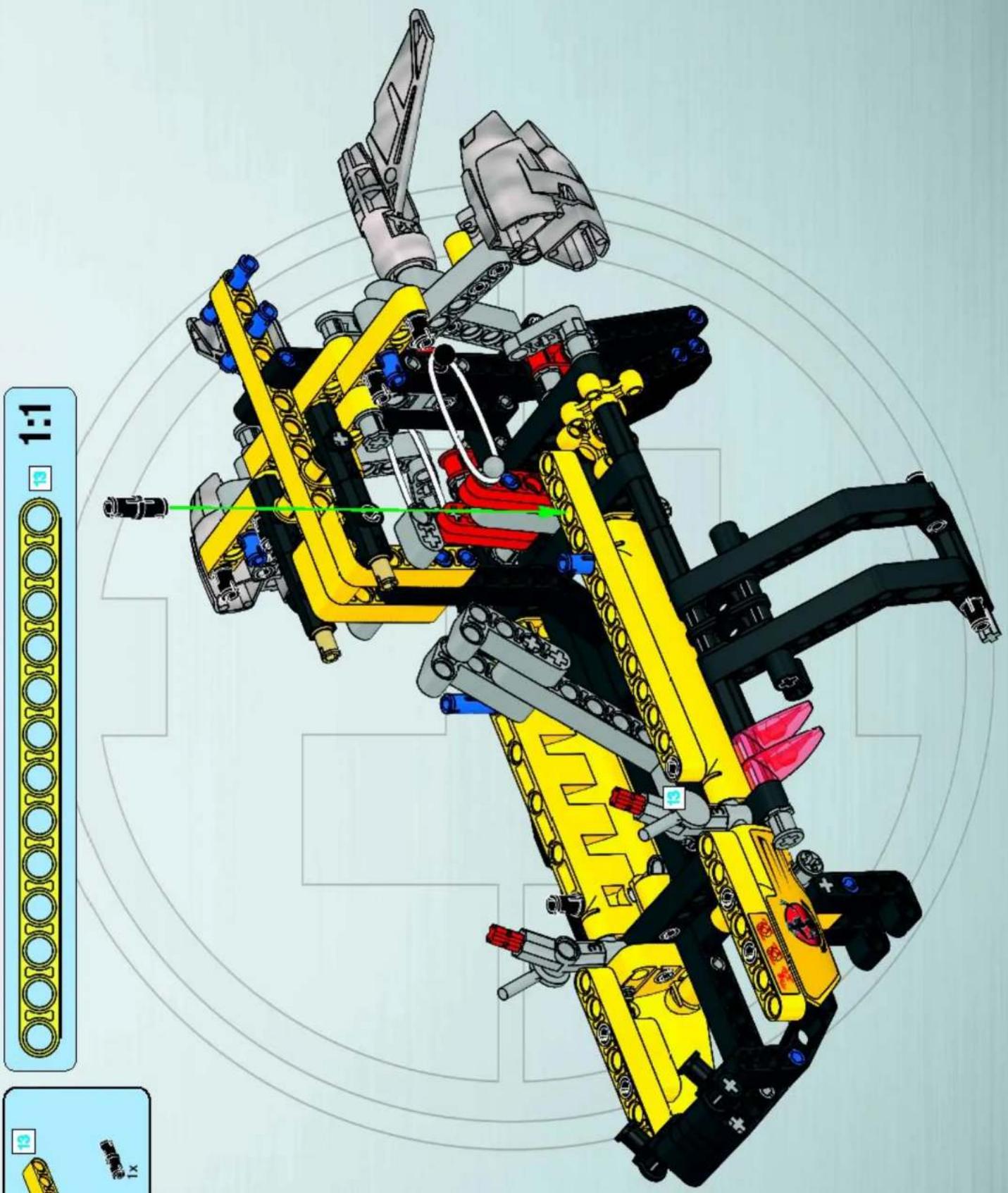 3D mechanical assembly diagram of a robotic arm with yellow and black components, no visible text or symbols