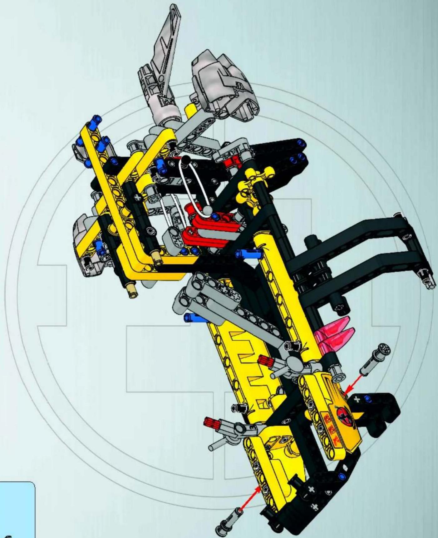 3D mechanical assembly diagram of a robotic arm with yellow and black components, no visible text or symbols