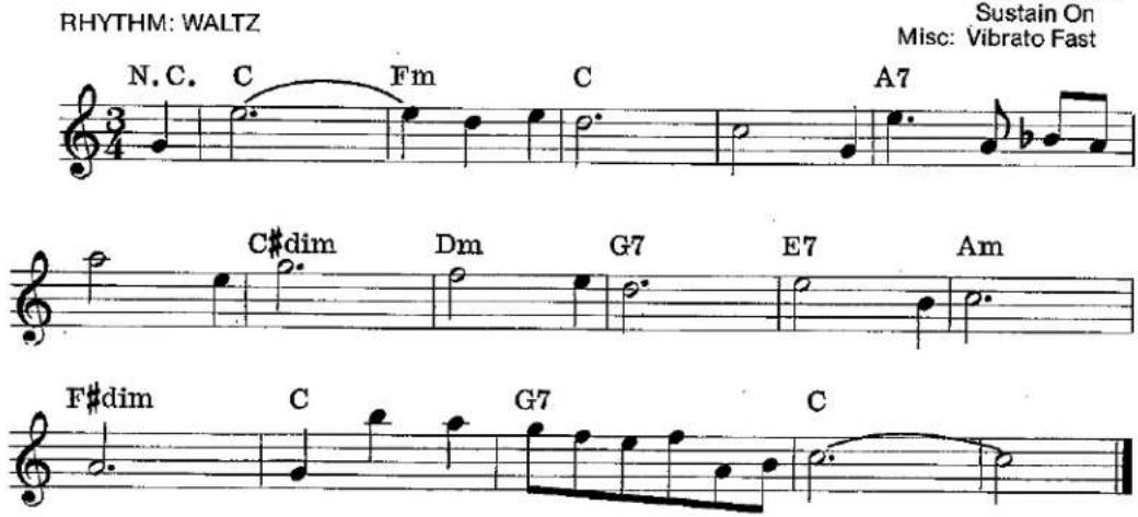 RHYTHM: WALTZ N.C. C Fm C A7 Misc: Vibrato Fast C#dim Dm G7 E7 Am F#dim C G7 C