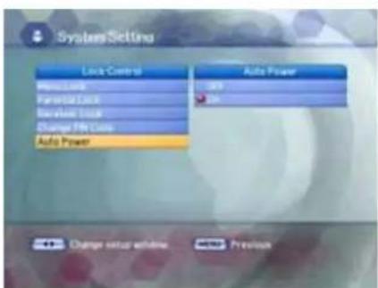 System Setting Line Control Auto Power Multi-Link Parabolic Link Reverse Link Change Pin Class Auto Power +/- Change setup white. +/- Previous
