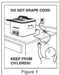 DO NOT DRAPE CORD KEEP FROM CHILDREN! Figure 1