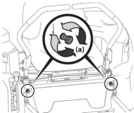 TROY-BILT Mustang 46 XP - Ajuste de detención de las palancas de control de la transmisión - 1