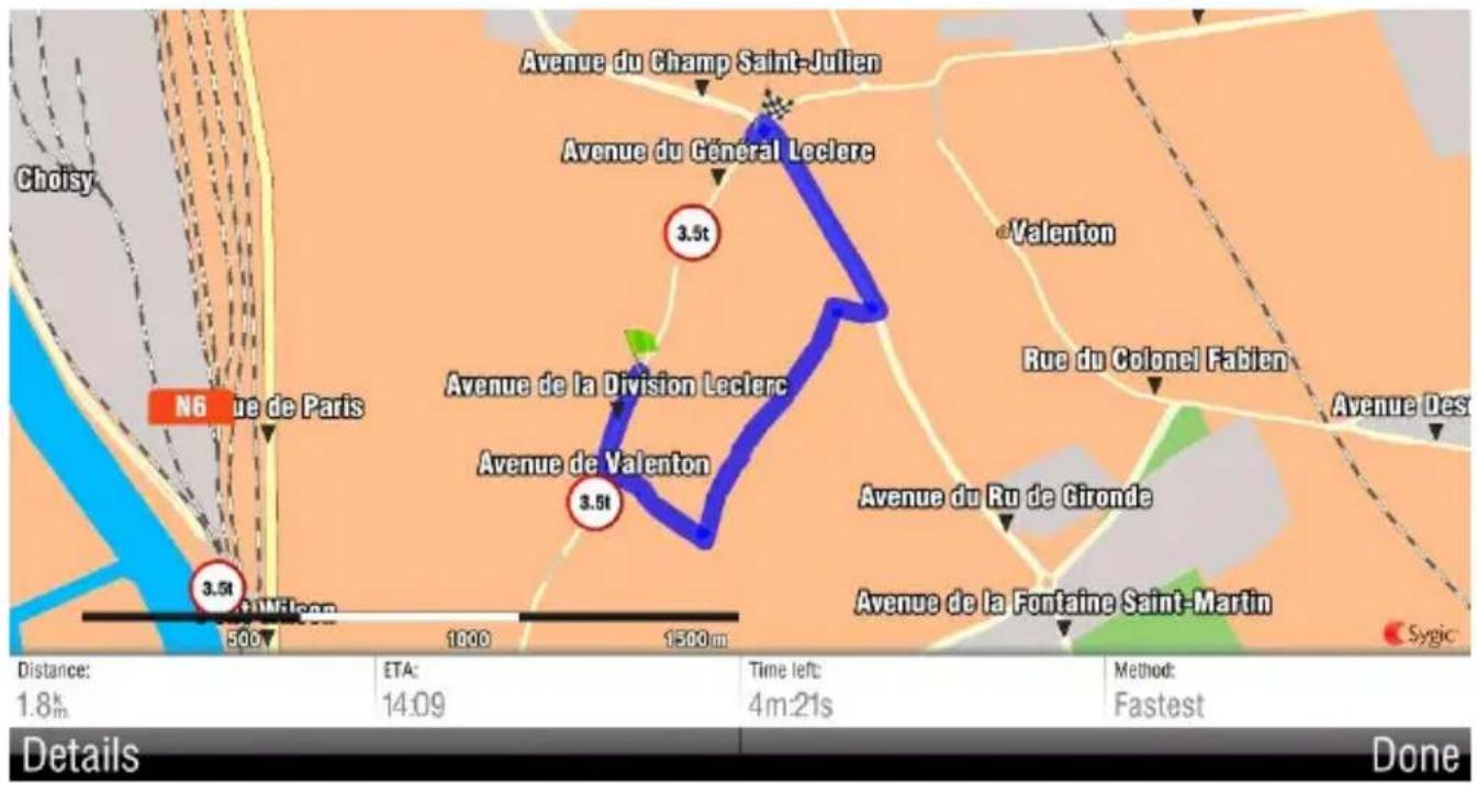 Sygic Fleet Navigation 2D software - Navigation with Truck Attributes - 2