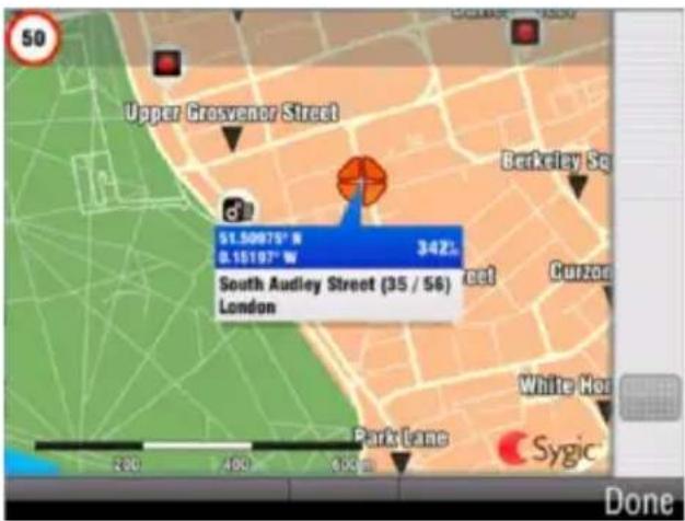 Sygic Fleet Navigation 2D software - Navigating to point on map - 1