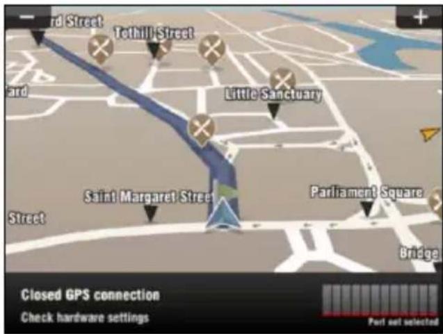 Sygic Fleet Navigation 2D software - Acquiring GPS Position - 1