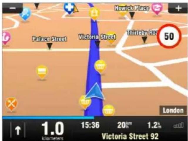 Sygic Fleet Navigation 2D software - The Navigation Screen - 1