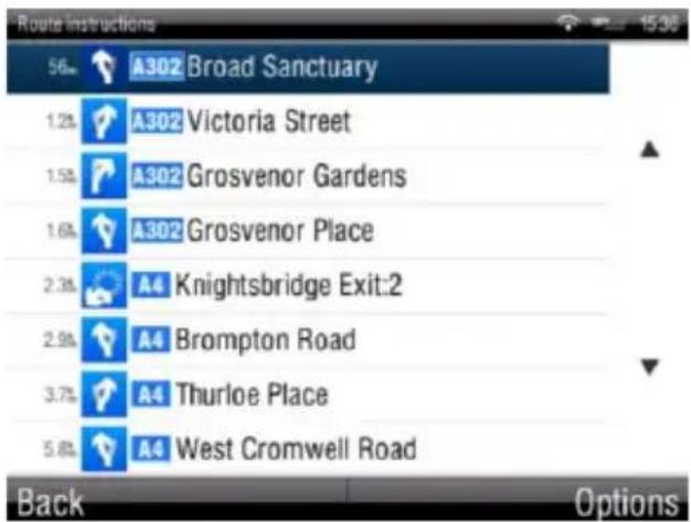 Sygic Fleet Navigation 2D software - Route Menu - 5