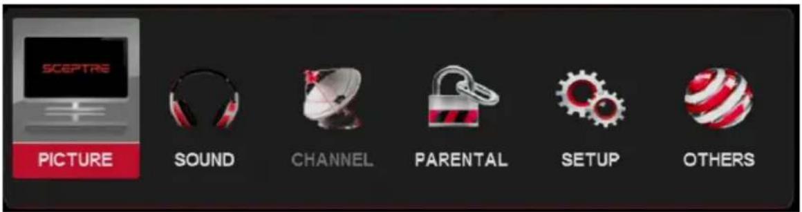 SCEPTRE PICTURE SOUND CHANNEL PARENTAL SETUP OTHERS
