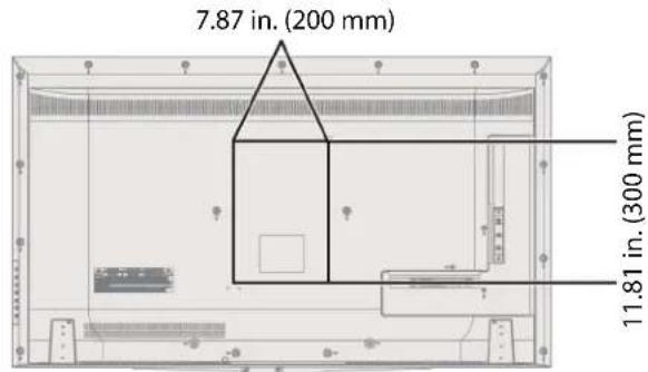 7.87 in. (200 mm) 11.81 in. (300 mm)
