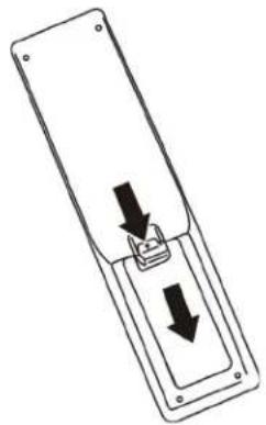 INSIGNIA NS-43D420NA16 - Installing remote control batteries - 1