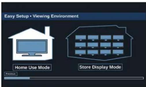 Easy Setup • Viewing Environment Home Use Mode Store Display Mode Premium