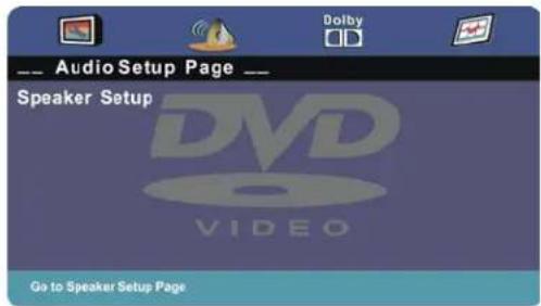 Audio Setup Page Speaker Setup DVD VIDEO Go to Speaker Setup Page
