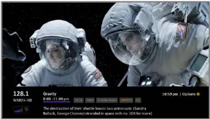 128.1 WMOV-HD Gravity 8:00 - 11:00 pm The destruction of their shuttle leaves two astronauts (Sandra Bullock, George Clooney) stranded in space with no (OK for more) 10:59 pm | Options *
