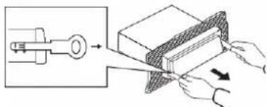 Diagram illustrating a mechanical or electrical process with labeled components and directional arrows indicating movement or force.