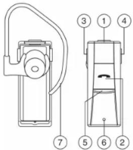 Technical diagram of a device with numbered parts, likely illustrating a mechanical or electrical component layout.