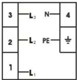 3 —L₃ N—4 2 —L₂ PE—÷ 1 —L₁