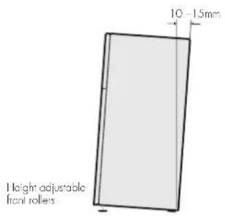 10 - 1.5mm Height adjustable front rollers