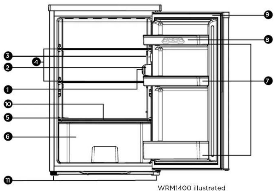 3 2 4 1 10 5 6 9 8 7 11 WRM1400 illustrated