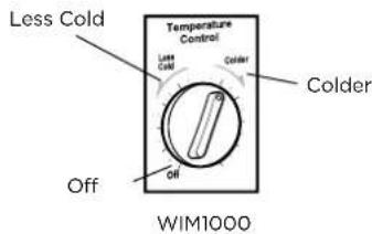 Less Cold Temperature Control Less Cool Colder Colder Off oil WIM1000
