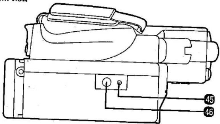 Technical diagram of a mechanical device with numbered parts labeled 45 and 46