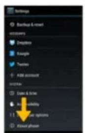 Settings Backup & Reset Security Options Enable UAE Account System Make & trim Set up Take options Show phone