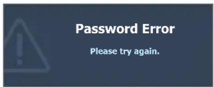 Password Error Please try again.