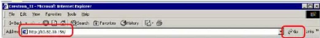 Crestron_T1 - Microsoft Internet Explorer File Edit View Favorites Tools Help Back Search Favorites History Address http://10.82.30.156/ Go Links