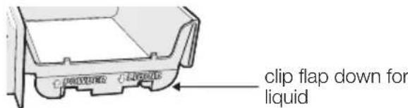clip flap down for liquid