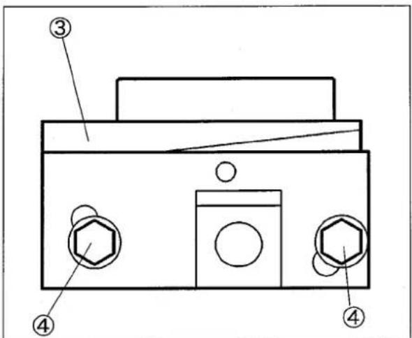 Technical diagram of a mechanical device with numbered components and labeled parts