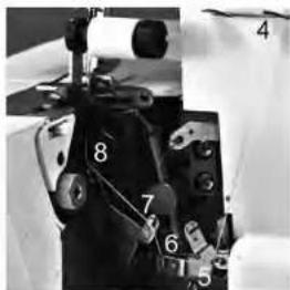 Labeled mechanical device diagram with numbered parts, likely a robotic or mechanical assembly