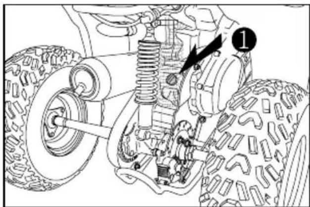 Technical diagram of a vehicle suspension system with labeled components and directional arrows