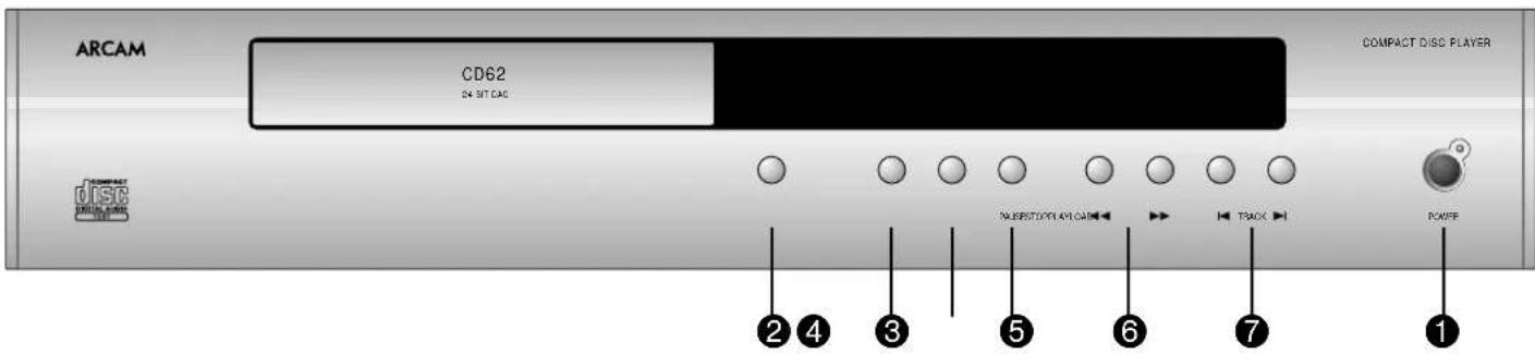 ARCAM CD62 24 BIT CAC COMPACT DISC PLAYER COMPACT DISC 2 4 3 5 6 7 1 RUBSTORY LADICUM TRACK POWER