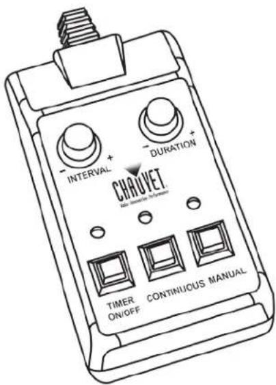 INTERVAL + DURATION CHAUVET Timer ON/OFF CONTINUOUS MANUAL