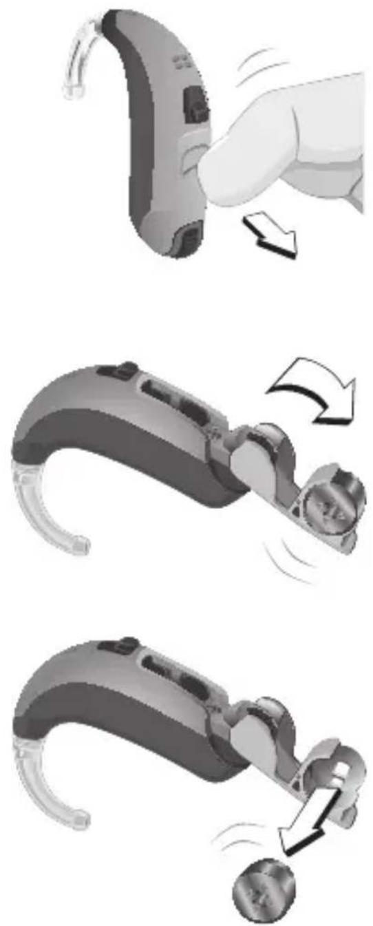 Sonic BL100 MN Bliss - Remove the old battery from your Bliss BTE: - 1